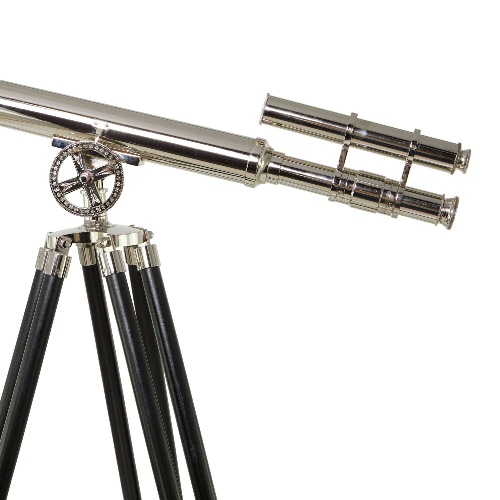 57" Silver Metal Telescope Decoration